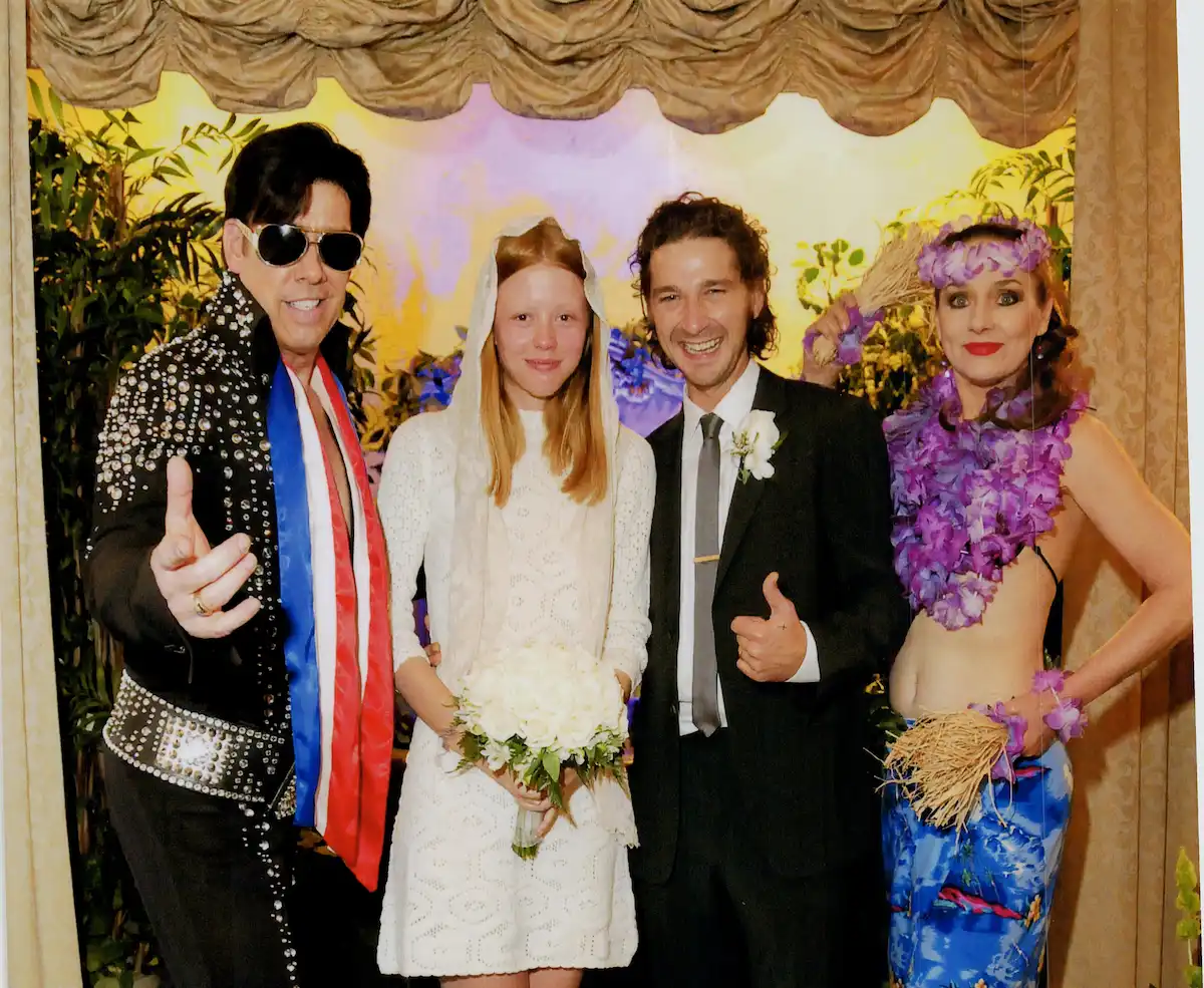 Mia Goth and Shia LaBeouf, who held their commitment ceremony at Viva Las Vegas Weddings