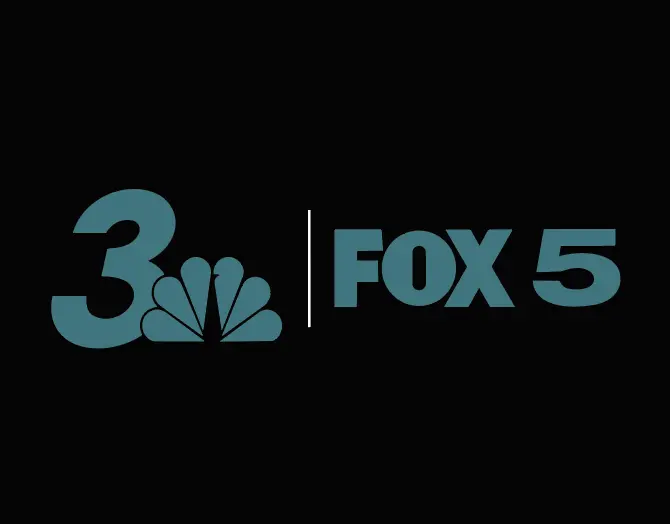 News 3 Las Vegas and Fox 5 logos – local TV stations featuring Viva Las Vegas Wedding Chapel