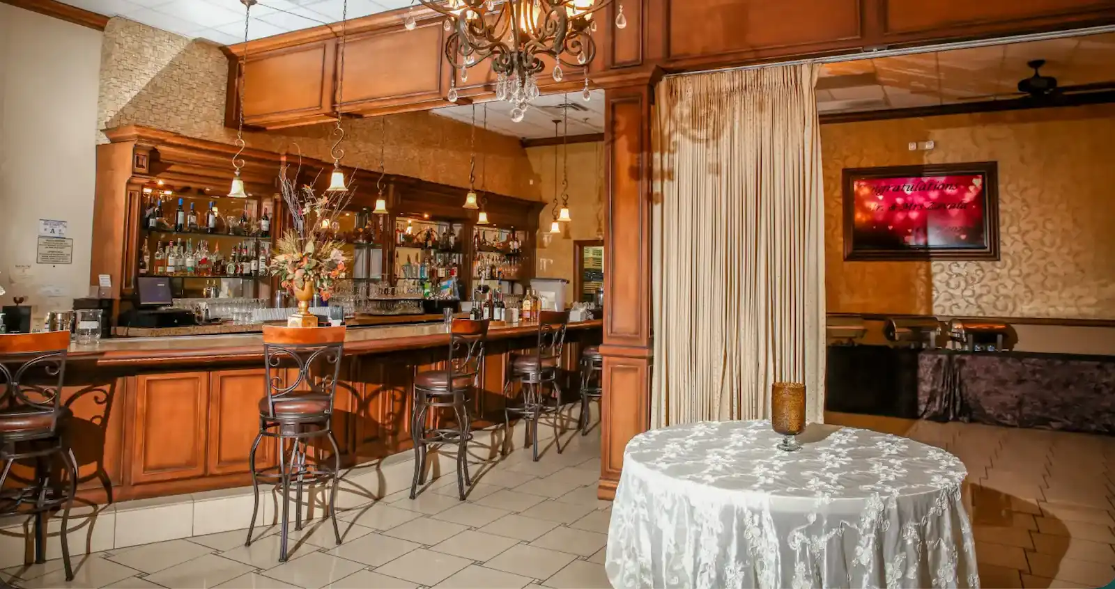 Elegant full-service bar at Vegas Event Center wedding and event venue in Las Vegas